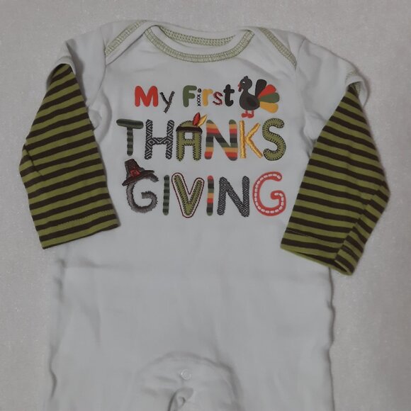 KOALA KIDS BABY THANKSGIVING ROMPER, First Thanksgiving Baby Outfit, Long Sleeve - Picture 1 of 7